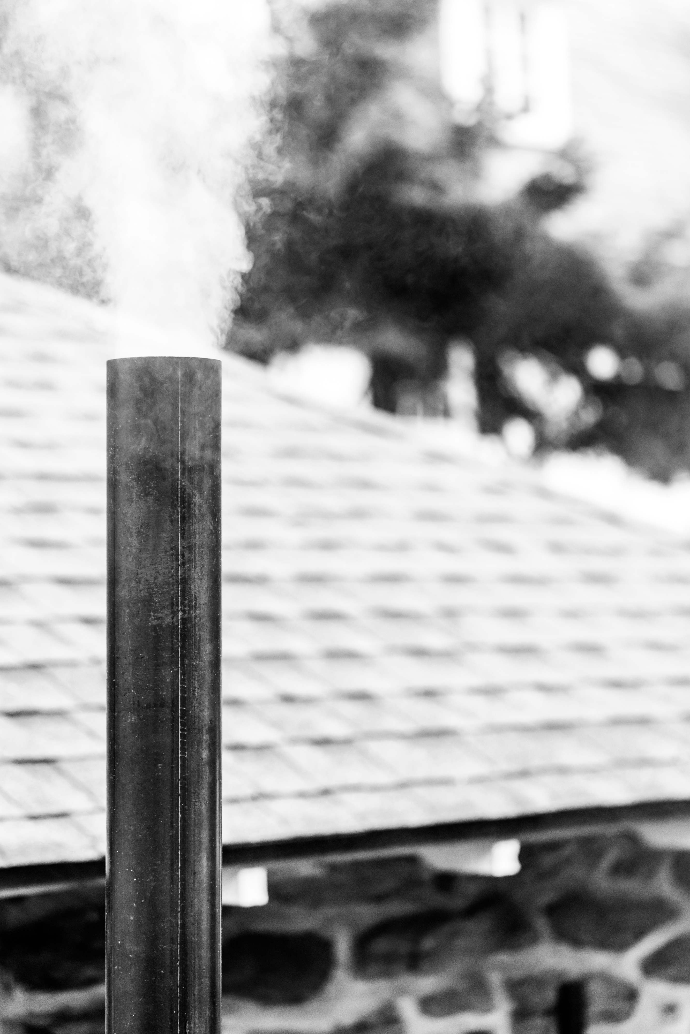 Smoke rising from the pit